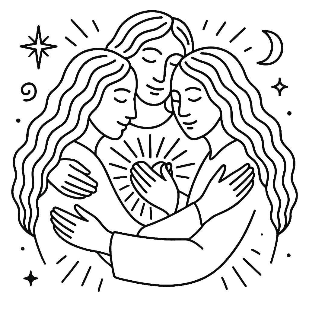 People giving love to each other