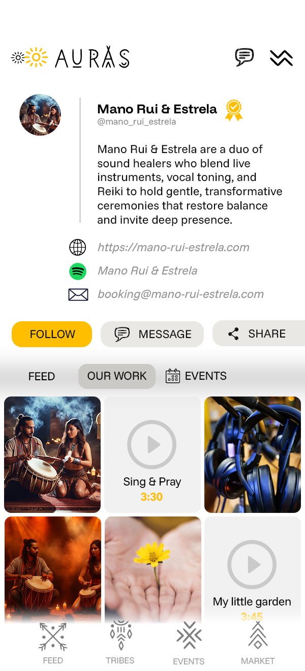 Screenshot from the Auras app